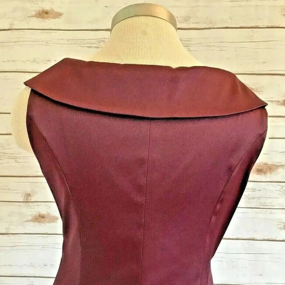 EVAN-PICONE Women Sleeveless Fully Lined Knee Length Burgundy Party Dress Size 4 - Picture 8 of 12